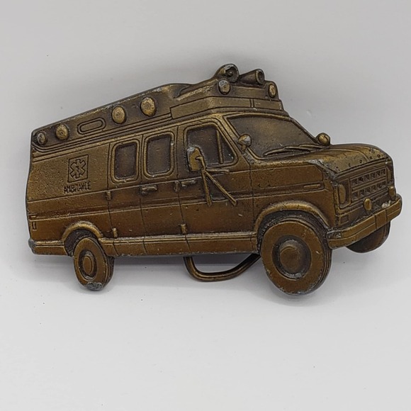 EMS Ambulance ©1979 Breitenbach's Montello, WI Vintage Collectible Belt Buckle - Picture 1 of 5